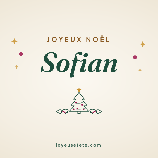 Image carrée « Joyeux Noël Sofian » pour WhatsApp
