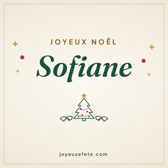 Image carrée « Joyeux Noël Sofiane » pour WhatsApp