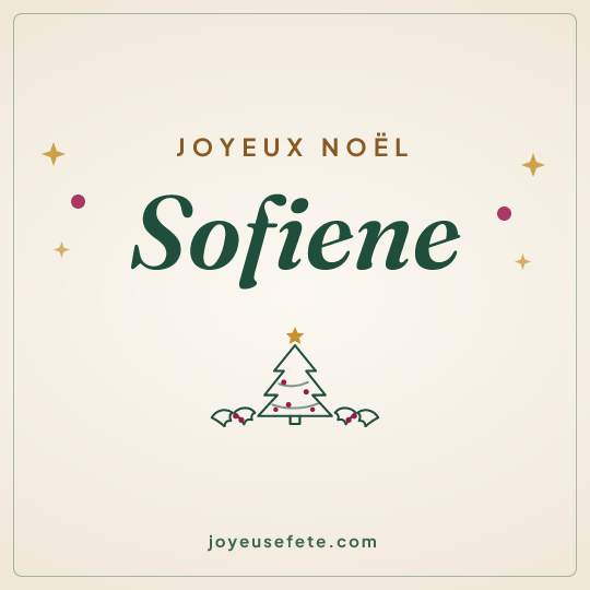 Image carrée « Joyeux Noël Sofiene » pour WhatsApp