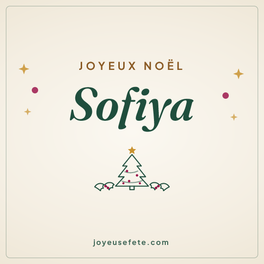 Image carrée « Joyeux Noël Sofiya » pour WhatsApp