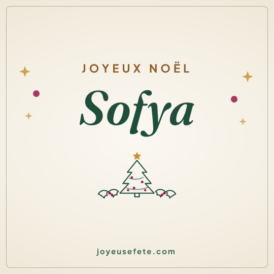 Image carrée « Joyeux Noël Sofya » pour WhatsApp