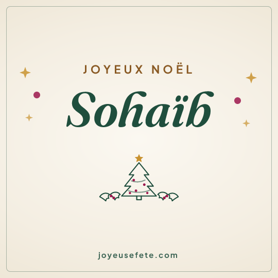 Image carrée « Joyeux Noël Sohaïb » pour WhatsApp