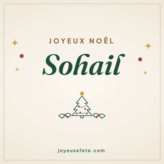 Image carrée « Joyeux Noël Sohail » pour WhatsApp