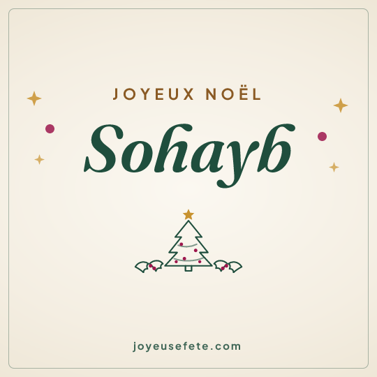 Image carrée « Joyeux Noël Sohayb » pour WhatsApp