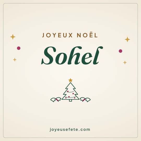Image carrée « Joyeux Noël Sohel » pour WhatsApp