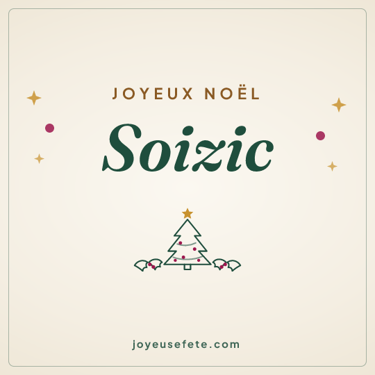 Image carrée « Joyeux Noël Soizic » pour WhatsApp