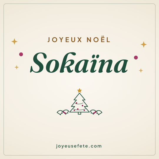 Image carrée « Joyeux Noël Sokaïna » pour WhatsApp