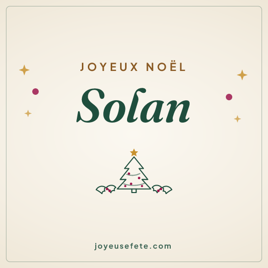Image carrée « Joyeux Noël Solan » pour WhatsApp