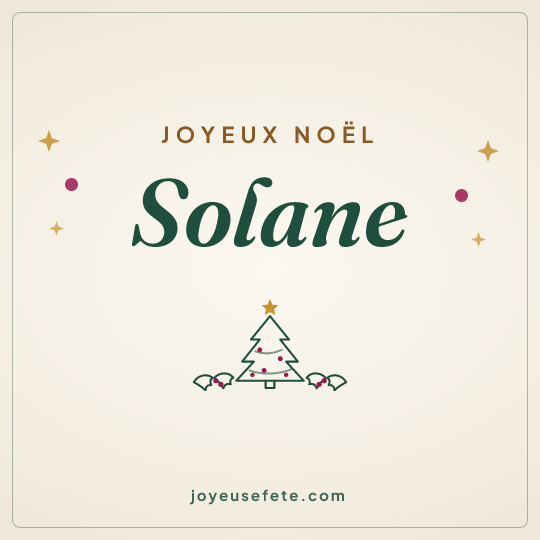 Image carrée « Joyeux Noël Solane » pour WhatsApp