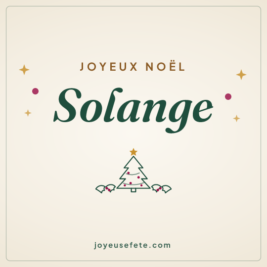Image carrée « Joyeux Noël Solange » pour WhatsApp