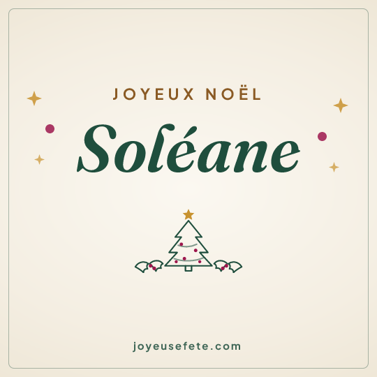 Image carrée « Joyeux Noël Soléane » pour WhatsApp