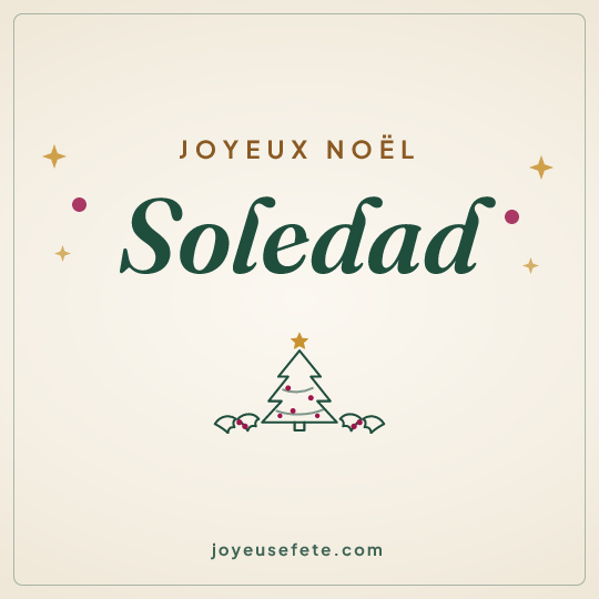 Image carrée « Joyeux Noël Soledad » pour WhatsApp