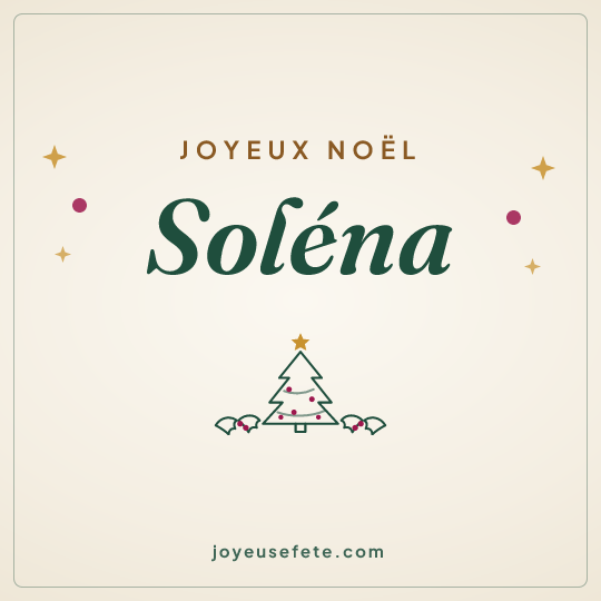 Image carrée « Joyeux Noël Soléna » pour WhatsApp
