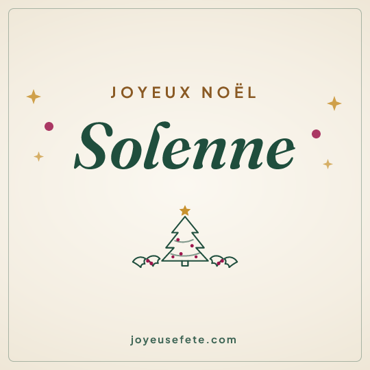 Image carrée « Joyeux Noël Solenne » pour WhatsApp
