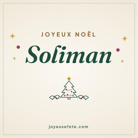 Image carrée « Joyeux Noël Soliman » pour WhatsApp