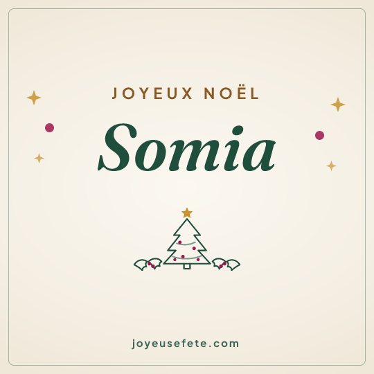 Image carrée « Joyeux Noël Somia » pour WhatsApp