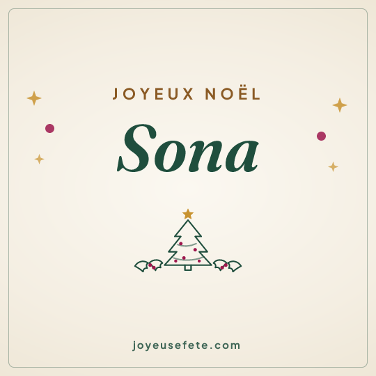 Image carrée « Joyeux Noël Sona » pour WhatsApp