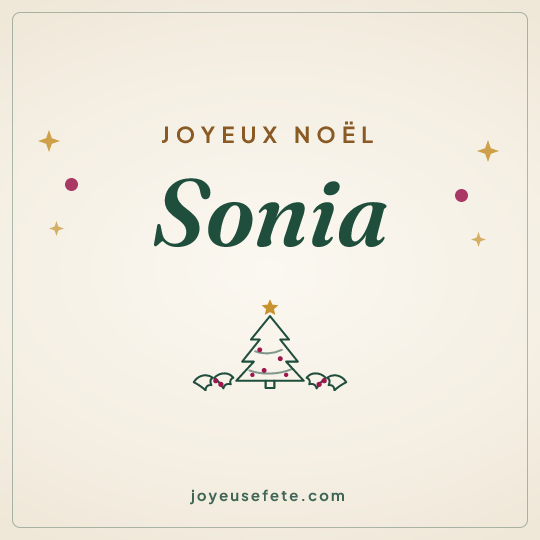 Image carrée « Joyeux Noël Sonia » pour WhatsApp