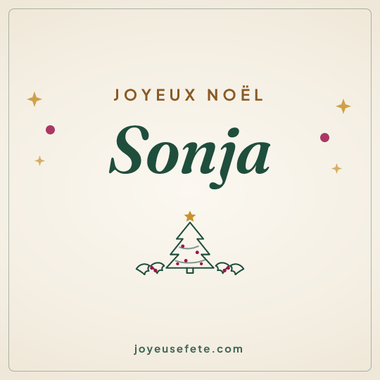 Image carrée « Joyeux Noël Sonja » pour WhatsApp