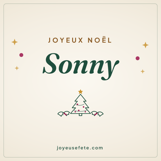 Image carrée « Joyeux Noël Sonny » pour WhatsApp