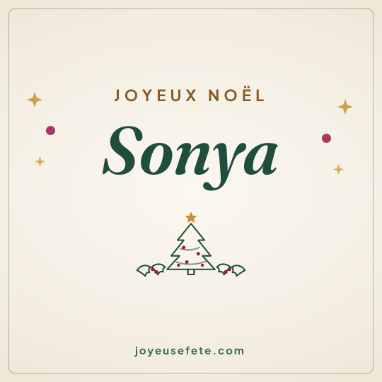 Image carrée « Joyeux Noël Sonya » pour WhatsApp