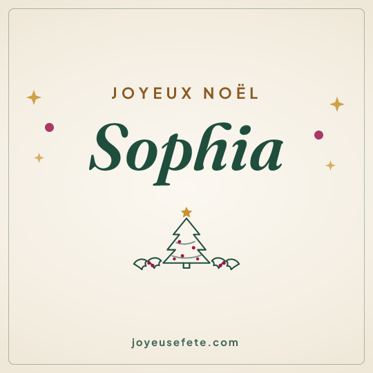 Image carrée « Joyeux Noël Sophia » pour WhatsApp