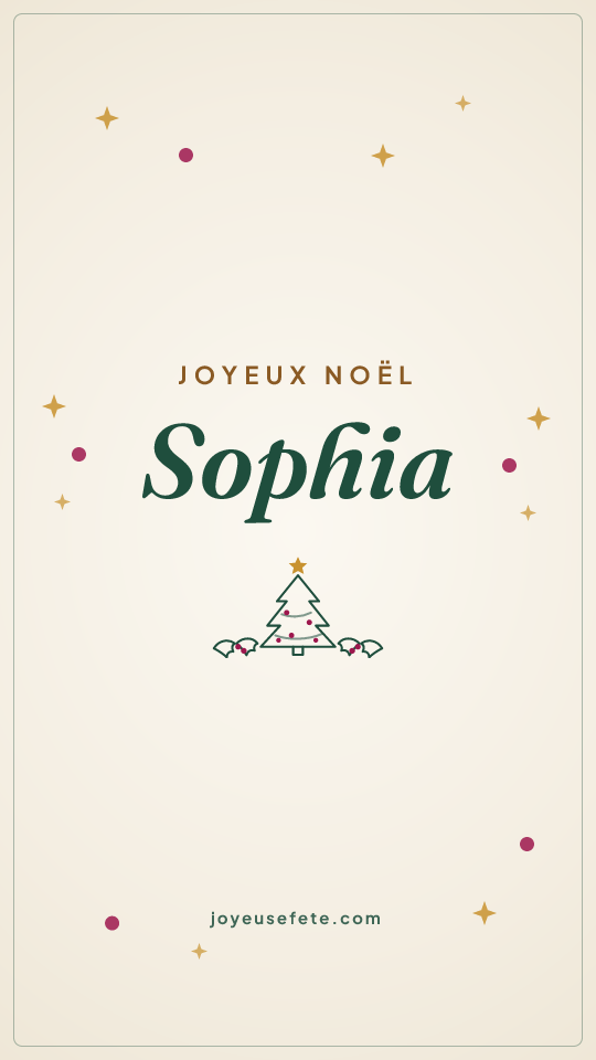 Image « Joyeux Noël Sophia » au format story