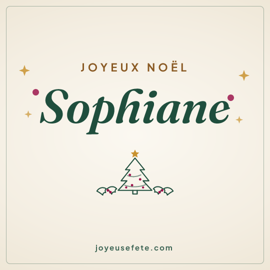 Image carrée « Joyeux Noël Sophiane » pour WhatsApp