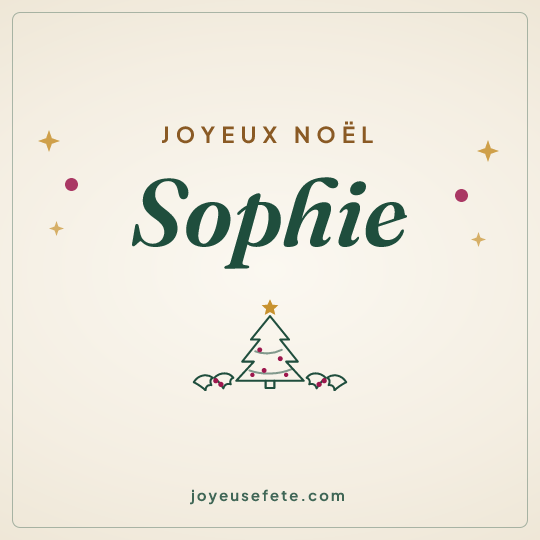 Image carrée « Joyeux Noël Sophie » pour WhatsApp