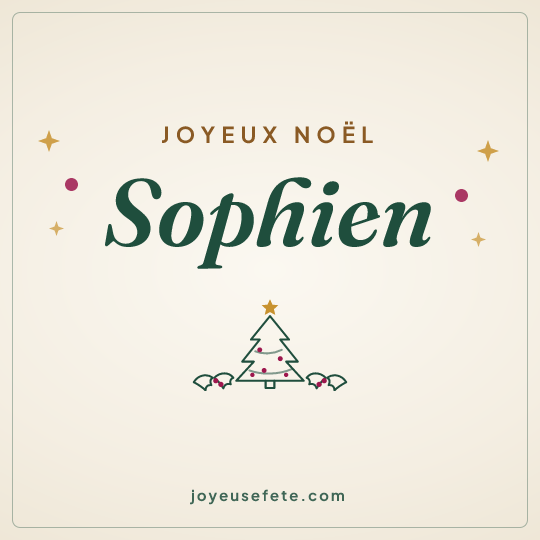 Image carrée « Joyeux Noël Sophien » pour WhatsApp