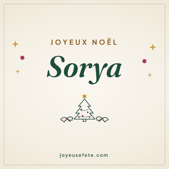 Image carrée « Joyeux Noël Sorya » pour WhatsApp