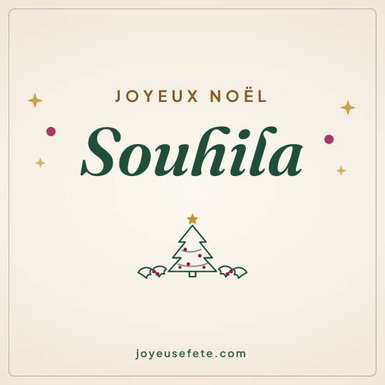 Image carrée « Joyeux Noël Souhila » pour WhatsApp