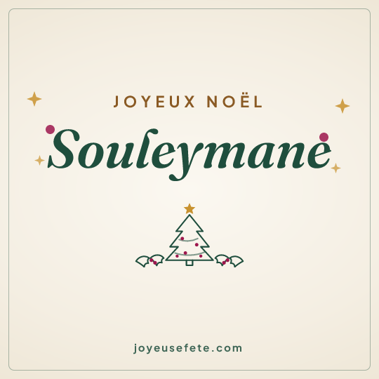 Image carrée « Joyeux Noël Souleymane » pour WhatsApp