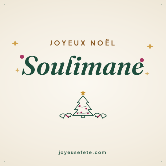 Image carrée « Joyeux Noël Soulimane » pour WhatsApp