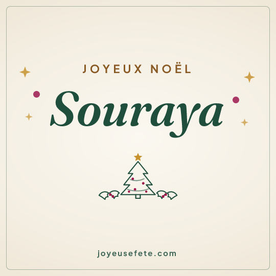 Image carrée « Joyeux Noël Souraya » pour WhatsApp