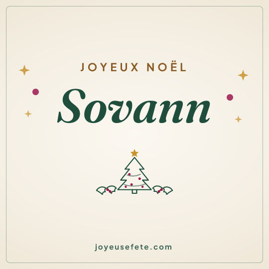 Image carrée « Joyeux Noël Sovann » pour WhatsApp