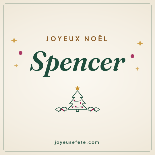 Image carrée « Joyeux Noël Spencer » pour WhatsApp