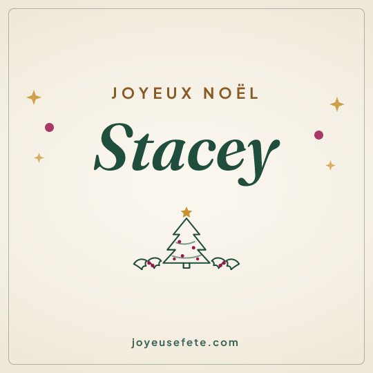Image carrée « Joyeux Noël Stacey » pour WhatsApp