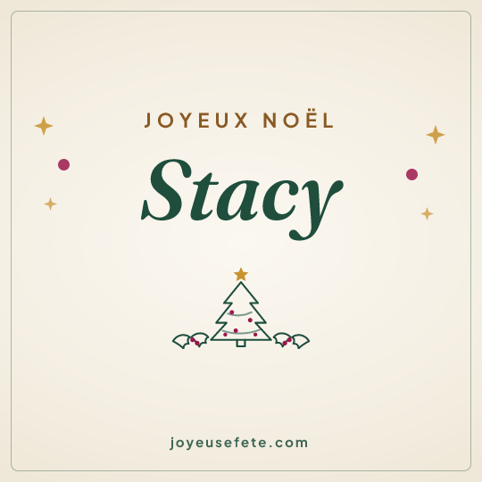 Image carrée « Joyeux Noël Stacy » pour WhatsApp