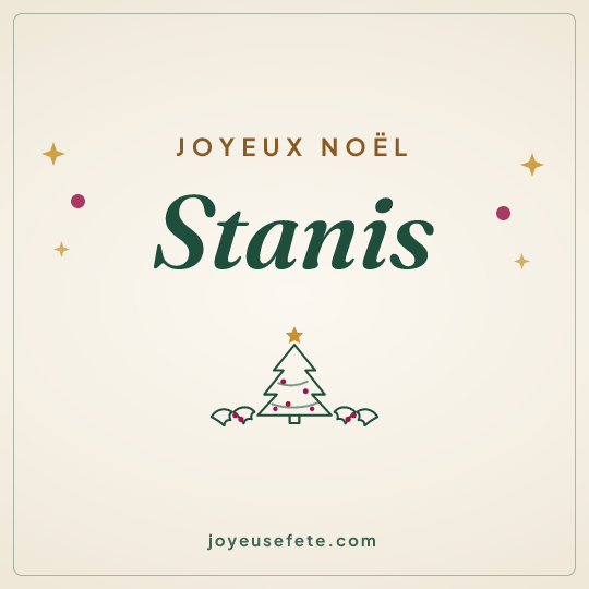 Image carrée « Joyeux Noël Stanis » pour WhatsApp