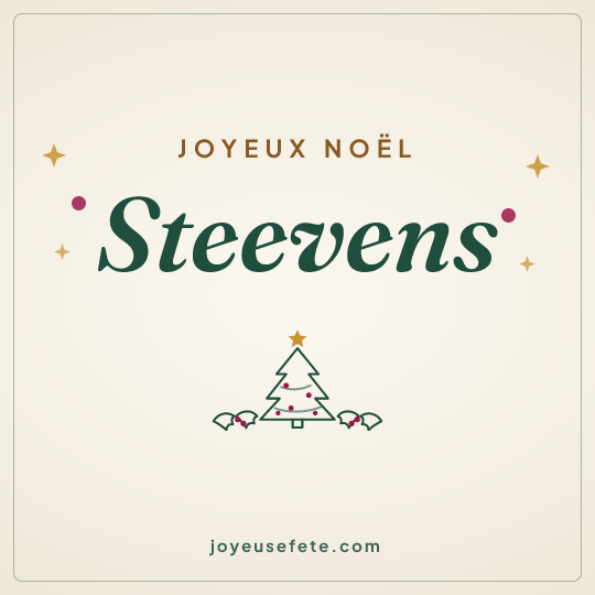 Image carrée « Joyeux Noël Steevens » pour WhatsApp