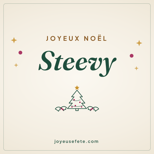 Image carrée « Joyeux Noël Steevy » pour WhatsApp