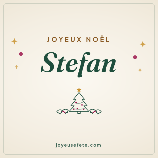 Image carrée « Joyeux Noël Stefan » pour WhatsApp