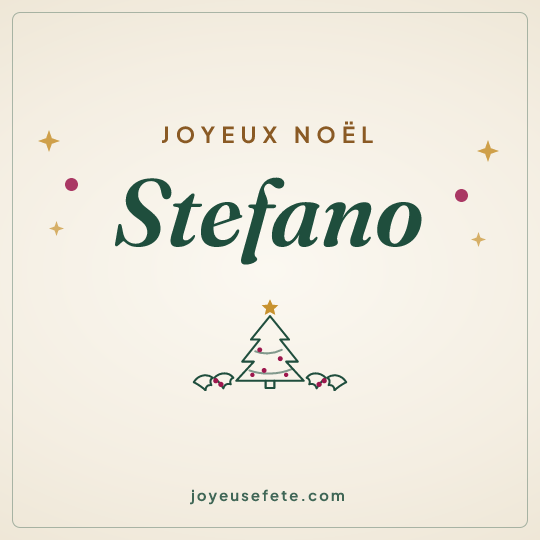 Image carrée « Joyeux Noël Stefano » pour WhatsApp