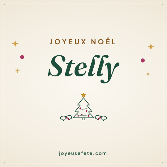 Image carrée « Joyeux Noël Stelly » pour WhatsApp