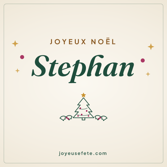 Image carrée « Joyeux Noël Stephan » pour WhatsApp
