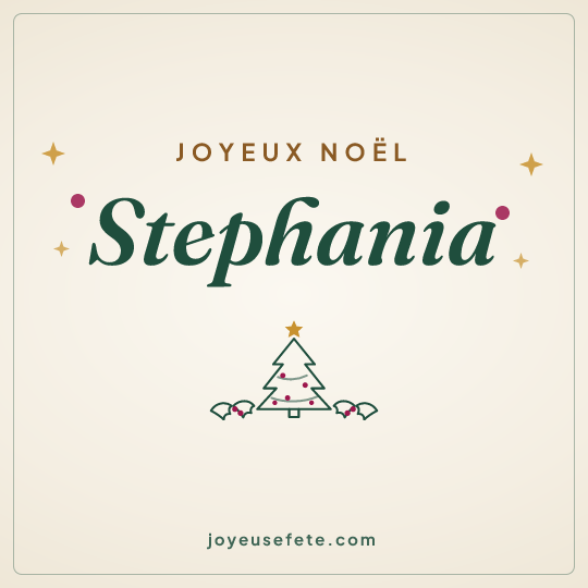 Image carrée « Joyeux Noël Stephania » pour WhatsApp