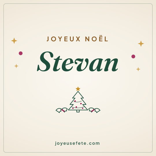 Image carrée « Joyeux Noël Stevan » pour WhatsApp