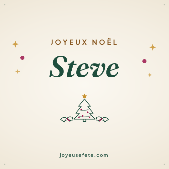 Image carrée « Joyeux Noël Steve » pour WhatsApp