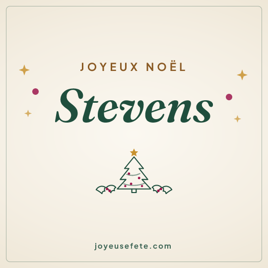 Image carrée « Joyeux Noël Stevens » pour WhatsApp